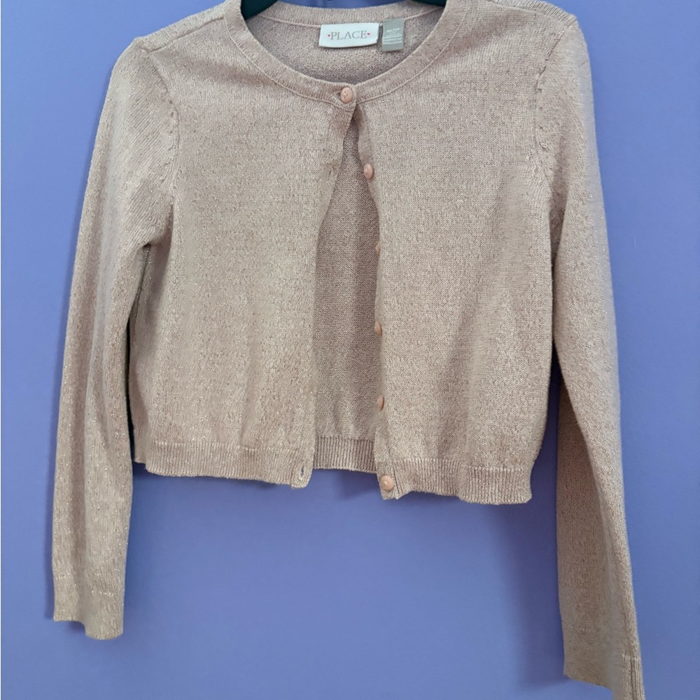 Children’s Place girls light pink glitter Cardigan